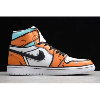 Nike Air Jordan 1 High Turuncu / Siyah / Mavi Basketbol Ayakkabısı Türkiye - V5R46E2P